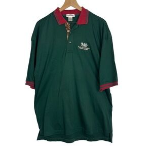 Men's Major League Baseball Player Alumni Green Red Polo Shirt XL AM Player MLB